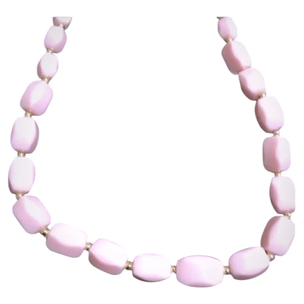 Vintage Pink Beaded Necklace
